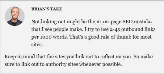 Brian from Backlinko's take on the need for outbound links in your content
