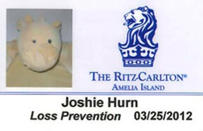They knew Joshie couldn’t just be aimlessly wandering around the Ritz without a staff card ... so they made him one!