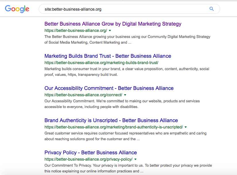 Google site-better-business-alliance search query results