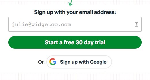 Basecamp's Signup form is minimalist requiring only an email address
