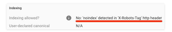 Google URL inspection tool in Search Console tells you whether Google is blocked from crawling a page because of this header