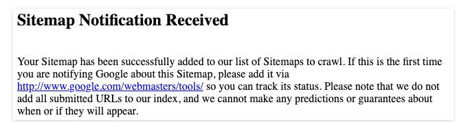 Sitemap Notification Received