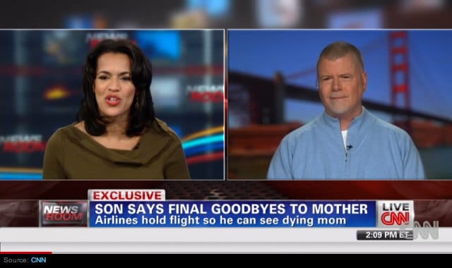 Son Thanks United Airlines for the opportumity to say final goodbye to his Mother