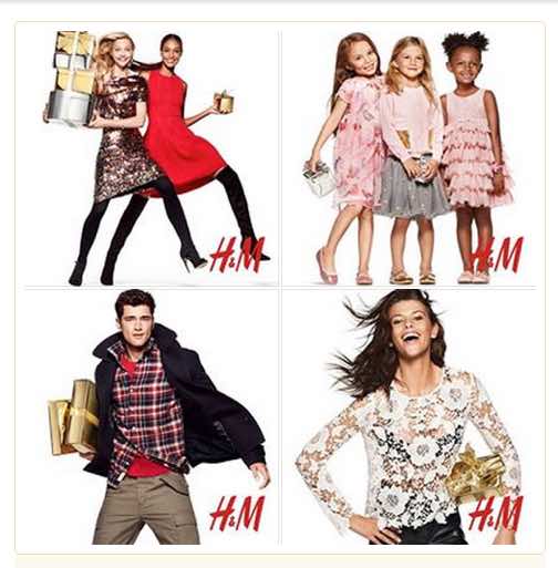 Logo placed consistently on H&M Facebook catalog.