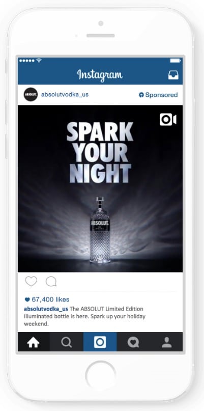 Instagram Absolut Vodka Phone Ad