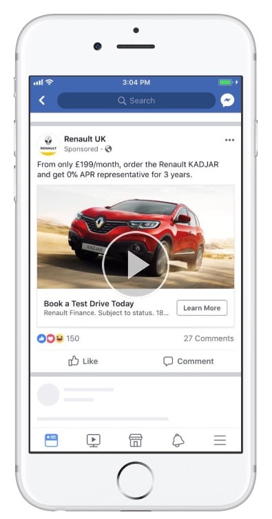 Renault UK ran a great ad to Book a Test Drive Today